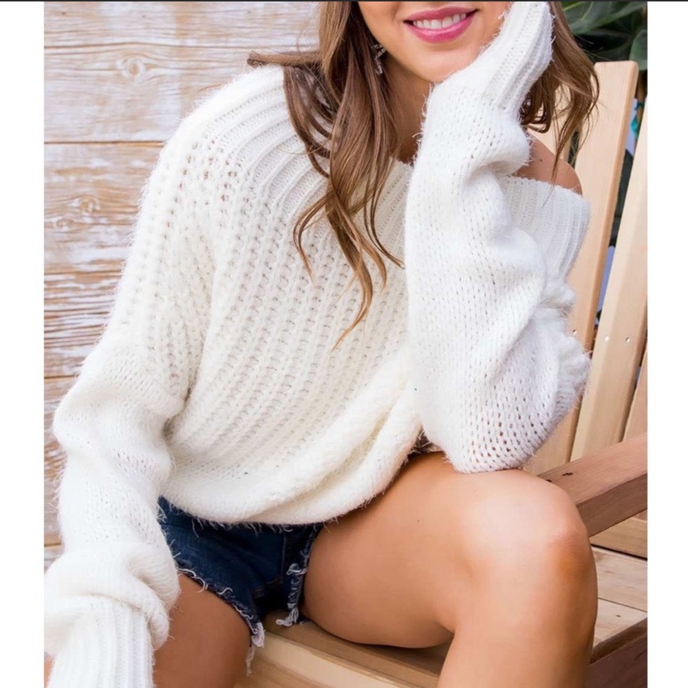 Off the Shoulder Sweater - Picture 2 of 8